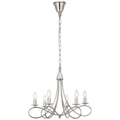 Elegant Lighting Lyndon 6 Lt Polished Nickel Pendant