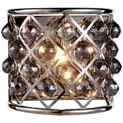Elegant Lighting Madison 10 1/2"h Nickel Wall Sconce W/ Silver Shade Crystals