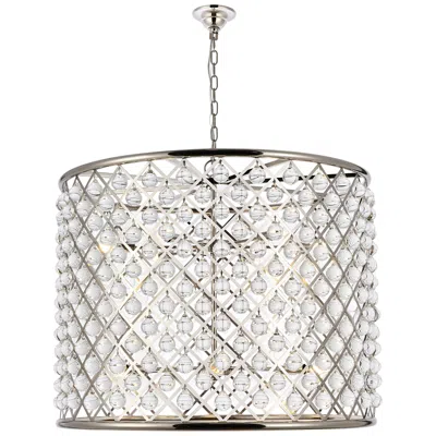 Elegant Lighting Madison 12 Light Polished Nickel Chandelier Clear