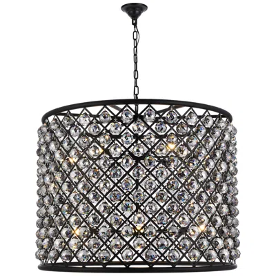 Elegant Lighting Madison 12 Lt Matte Black Chandelier Silver Shade (grey)