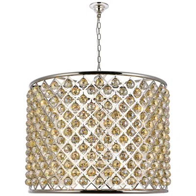 Elegant Lighting Madison 12 Lt Polished Nickel Chandelier Golden Teak