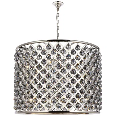 Elegant Lighting Madison 12 Lt Polished Nickel Chandelier Silver Shade (grey)