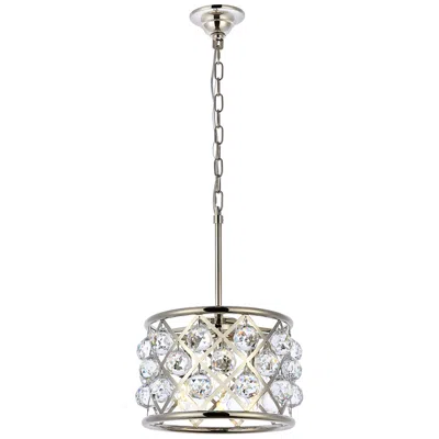 Elegant Lighting Madison 12" Wide Polished Nickel And Crystal Mini Pendant