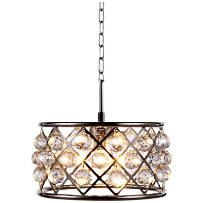 Elegant Lighting Madison 16" Wide Crystal Polished Nickel Pendant Light In Multi