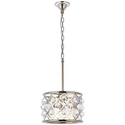 Elegant Lighting Madison 3 Lt Polished Nickel Pendant Clear