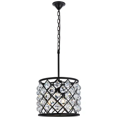 Elegant Lighting Madison 4 Lt Matte Black Pendant Clear