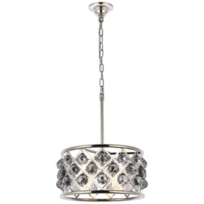 Elegant Lighting Madison 4 Lt Polished Nickel Pendant Silver Shade (grey)