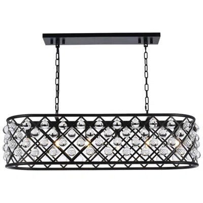 Elegant Lighting Madison 6 Lt Matte Black Chandelier Clear