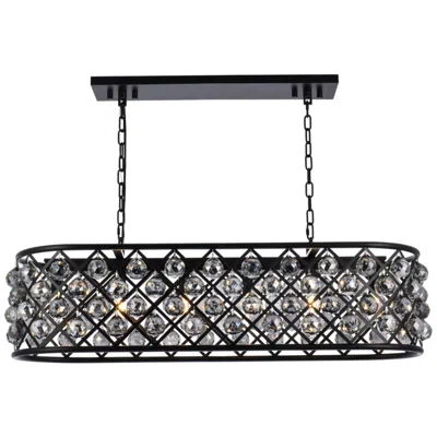 Elegant Lighting Madison 6 Lt Matte Black Chandelier Silver Shade (grey)