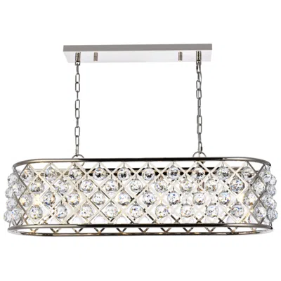 Elegant Lighting Madison 6 Lt Polished Nickel Chandelier Clear