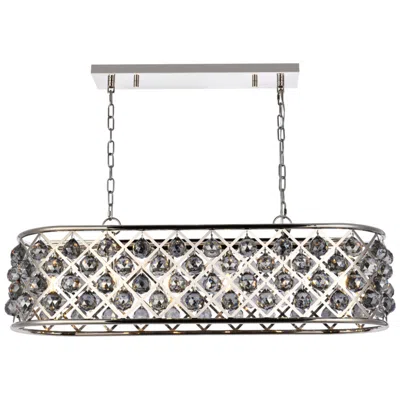 Elegant Lighting Madison 6 Lt Polished Nickel Chandelier Silver Shade (grey)