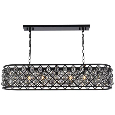 Elegant Lighting Madison 7 Lt Matte Black Chandelier Silver Shade (grey)