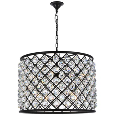 Elegant Lighting Madison 8 Lt Matte Black Chandelier Clear