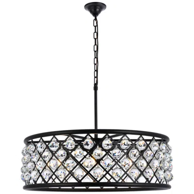 Elegant Lighting Madison 8 Lt Matte Black Chandelier Clear
