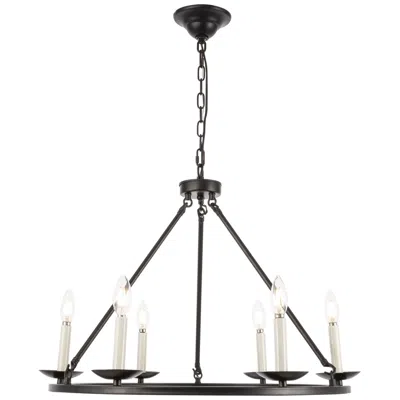 Elegant Lighting Maine 6 Lt Black Chandelier