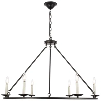Elegant Lighting Maine 6 Lt Black Chandelier