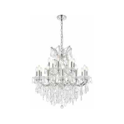 Elegant Lighting Maria Theresa 19 Light Chrome Chandelier With Clear Royal Cut Crystal