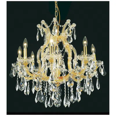 Elegant Lighting Maria Theresa 26" Wide Gold 9-light Chandelier