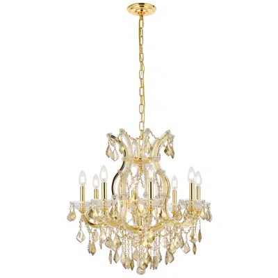 Elegant Lighting Maria Theresa 26" Wide Gold Crystal 9-light Chandelier In Animal Print