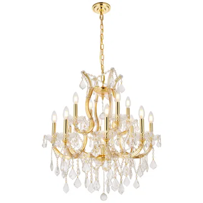 Elegant Lighting Maria Theresa 27" Wide Gold Crystal 13-light Chandelier