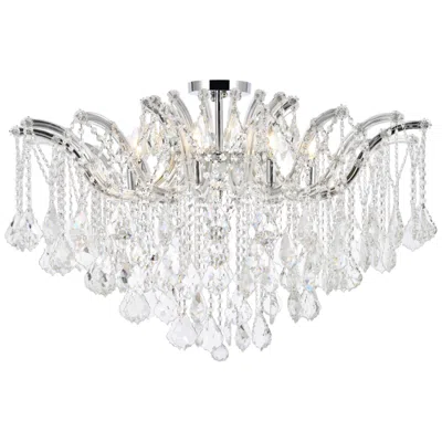 Elegant Lighting Maria Theresa 36" Wide Chrome Crystals 8-light Ceiling Light