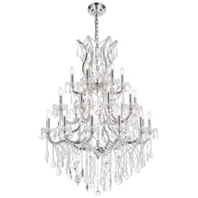 Elegant Lighting Maria Theresa 38" Wide Chrome 28-light Chandelier In Multi