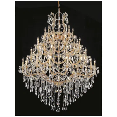 Elegant Lighting Maria Theresa 49 Lt Gold Chandelier Clear