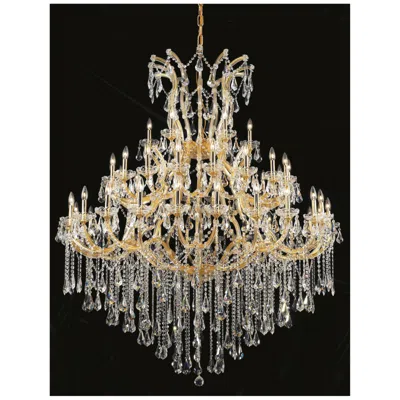 Elegant Lighting Maria Theresa 49 Lt Gold Chandelier Clear