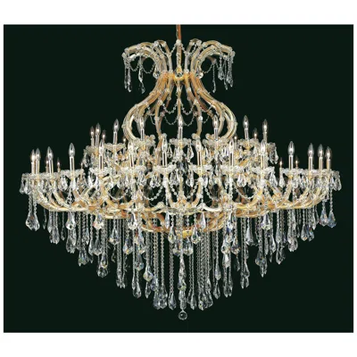 Elegant Lighting Maria Theresa 49 Lt Gold Chandelier Clear