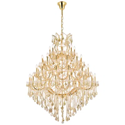 Elegant Lighting Maria Theresa 49 Lt Gold Chandelier Golden Teak