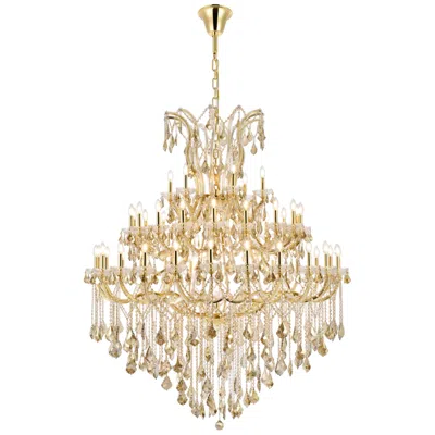 Elegant Lighting Maria Theresa 49 Lt Gold Chandelier Golden Teak