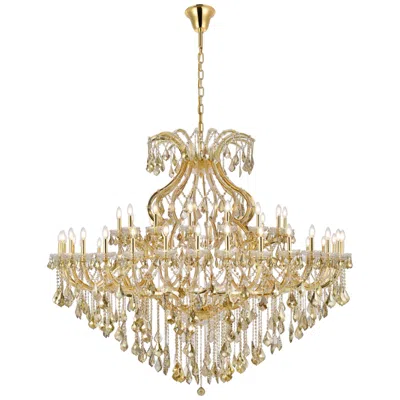Elegant Lighting Maria Theresa 49 Lt Gold Chandelier Golden Teak