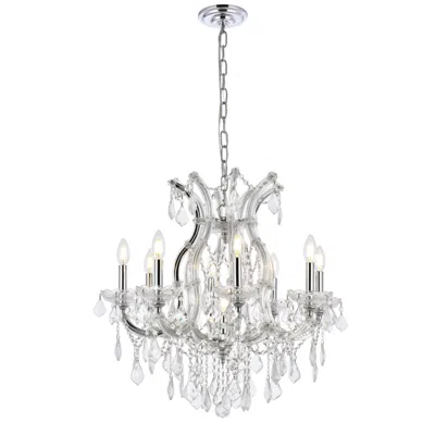 Elegant Lighting Maria Theresa 9 Lt Chrome Chandelier Clear