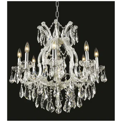 Elegant Lighting Maria Theresa 9 Lt Chrome Chandelier Clear