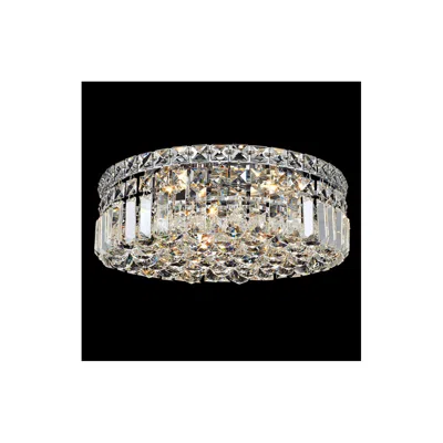 Elegant Lighting Maxim Collection 14"w Chrome And Crystal Ceiling Light