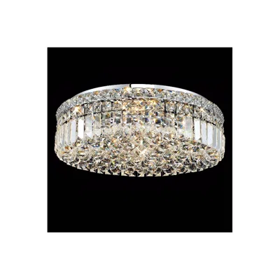 Elegant Lighting Maxim Collection 20" Wide Round Crystal Ceiling Light In Silver