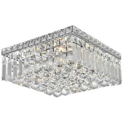 Elegant Lighting Maxime 12" Chrome And Clear Crystal Ceiling Light