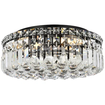 Elegant Lighting Maxime 16" Wide Black Crystal Ceiling Light