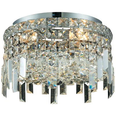 Elegant Lighting Maxime 4 Lt Chrome Flush Mount Clear