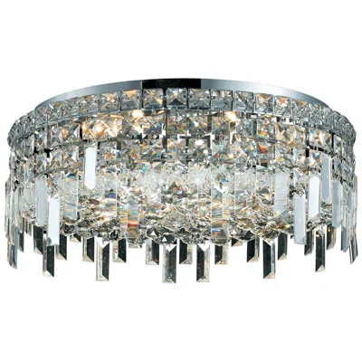 Elegant Lighting Maxime 6 Lt Chrome Flush Mount Clear In Multi