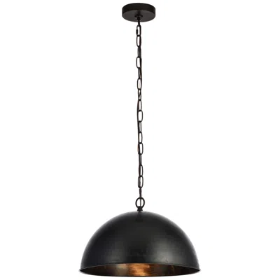 Elegant Lighting Merce 15" Wide Vintage Black Dome Pendant Light