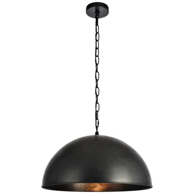 Elegant Lighting Merce 20" Wide Modern Black Dome Pendant