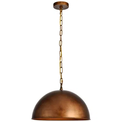 Elegant Lighting Merce Collection 15" Wide Brass Finish Dome Pendant