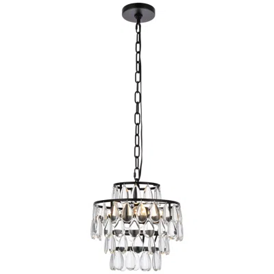 Elegant Lighting Mila 12" Pendant In Black