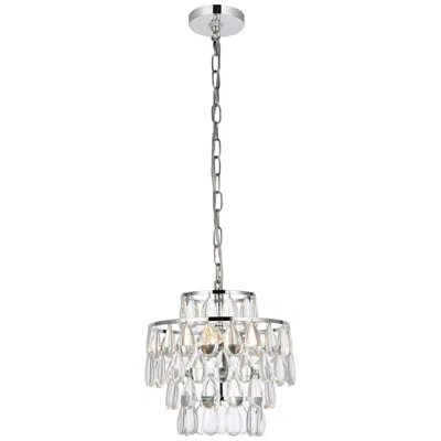 Elegant Lighting Mila 12" Wide Chrome With Clear Crystal Mini Pendant