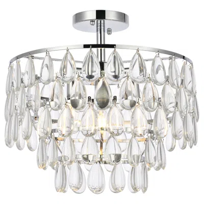 Elegant Lighting Mila 16" Wide Chrome 3-light Ceiling Light