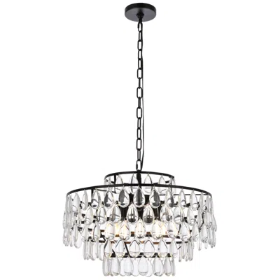 Elegant Lighting Mila 20" Pendant In Black