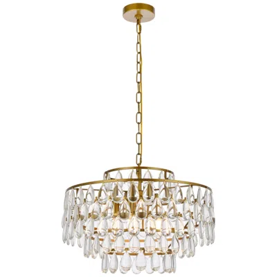 Elegant Lighting Mila 20" Pendant In Brass