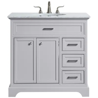 Elegant Lighting Mira 36"w Light Gray 3-drawer Single Sink Bathroom Vanity