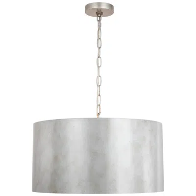 Elegant Lighting Miro 20" Wide Vintage Silver Drum Pendant Light